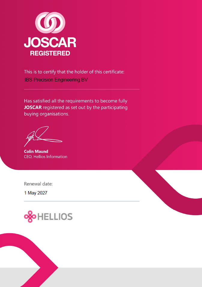 JOSCAR - certificate