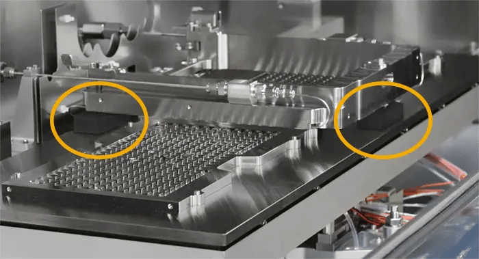 SparkNano vacuum table and injector frame - incl IBS air bearings - circles